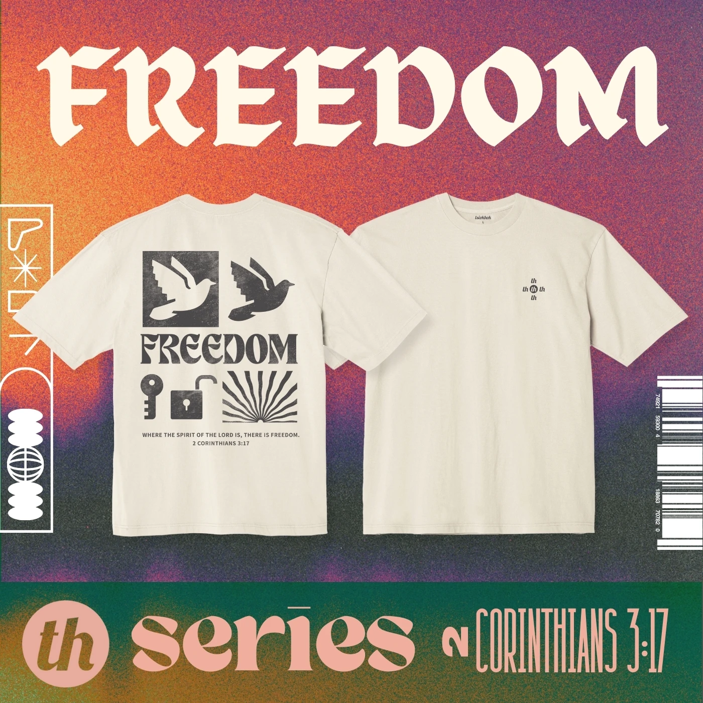 tsiokhok 就好 "th" 縮寫 Freedom Tee 2色