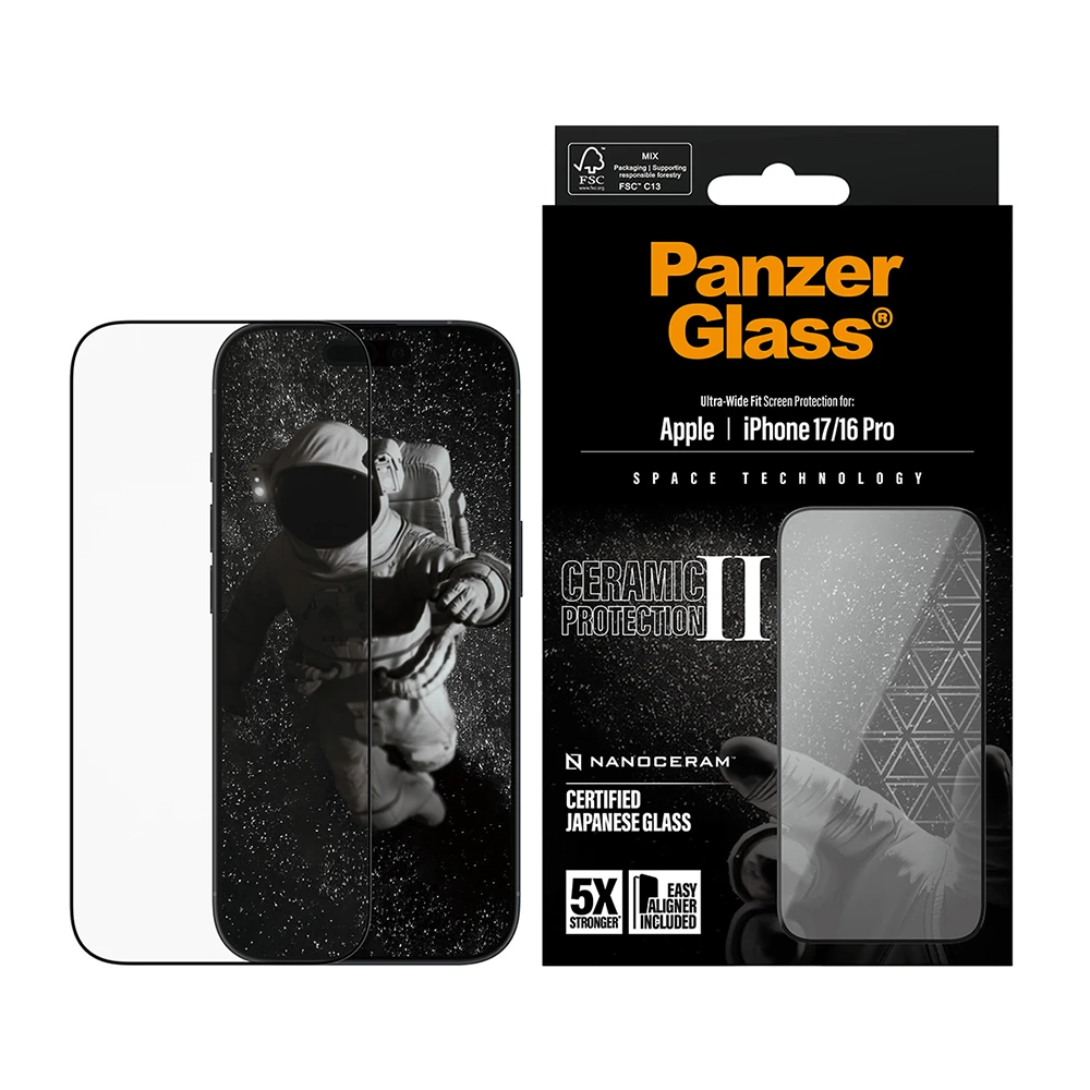 【PanzerGlass】iPhone 17 6.1 寸 (16Pro 共用) 五倍強化滿版微晶陶瓷玻璃保貼(日本Ohara結晶玻璃)