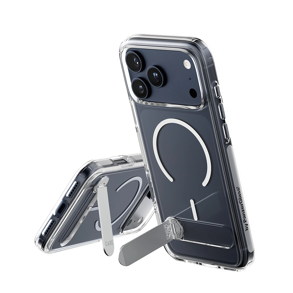 PanzerGlass iPhone 17 Pro Max KICKSTAND 細磁吸旋轉立架殼-透白