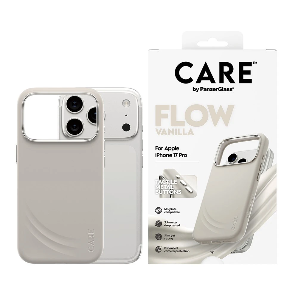 PanzerGlass iPhone 17 ProMax 6.9吋 FLOW 親膚磁吸防摔殼金屬鍵款-香草