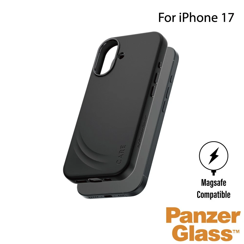 PanzerGlass iPhone 17 6.1吋 FLOW 親膚磁吸防摔殼金屬鍵款-黑色