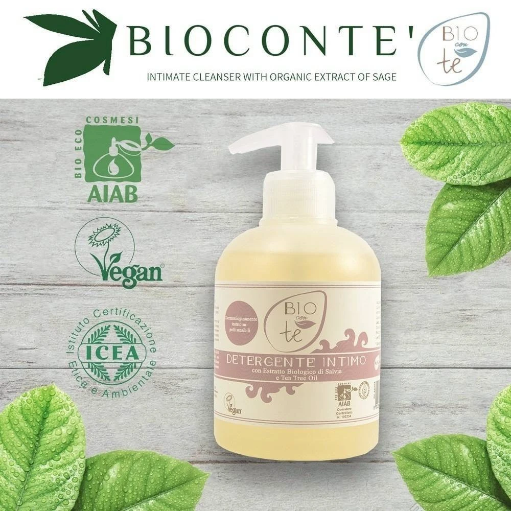 【義大利BIOCONTE】碧瑅有機鼠尾草女性私密處清潔凝露2入免運