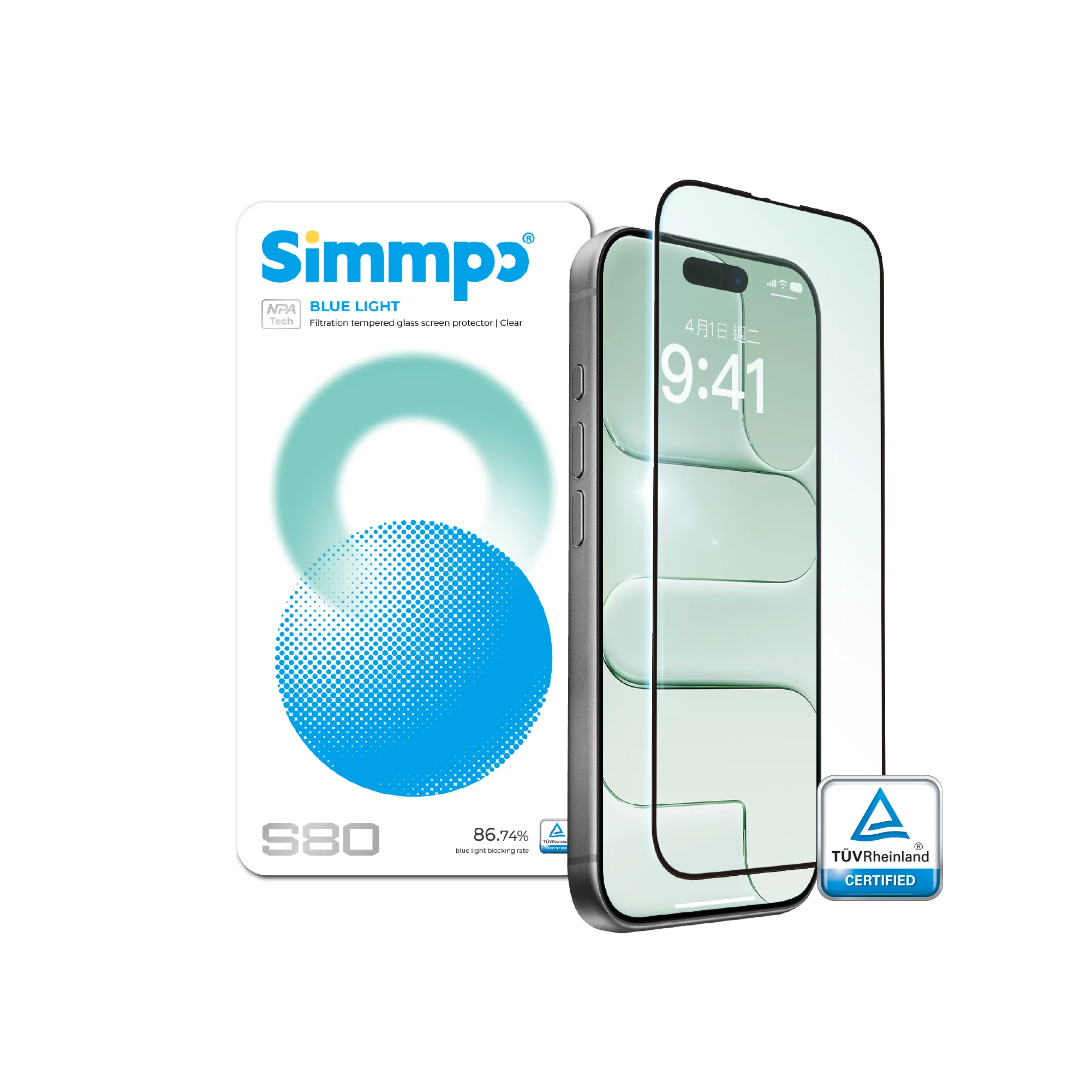 Simmpo S80 高透抗藍光護眼保護貼