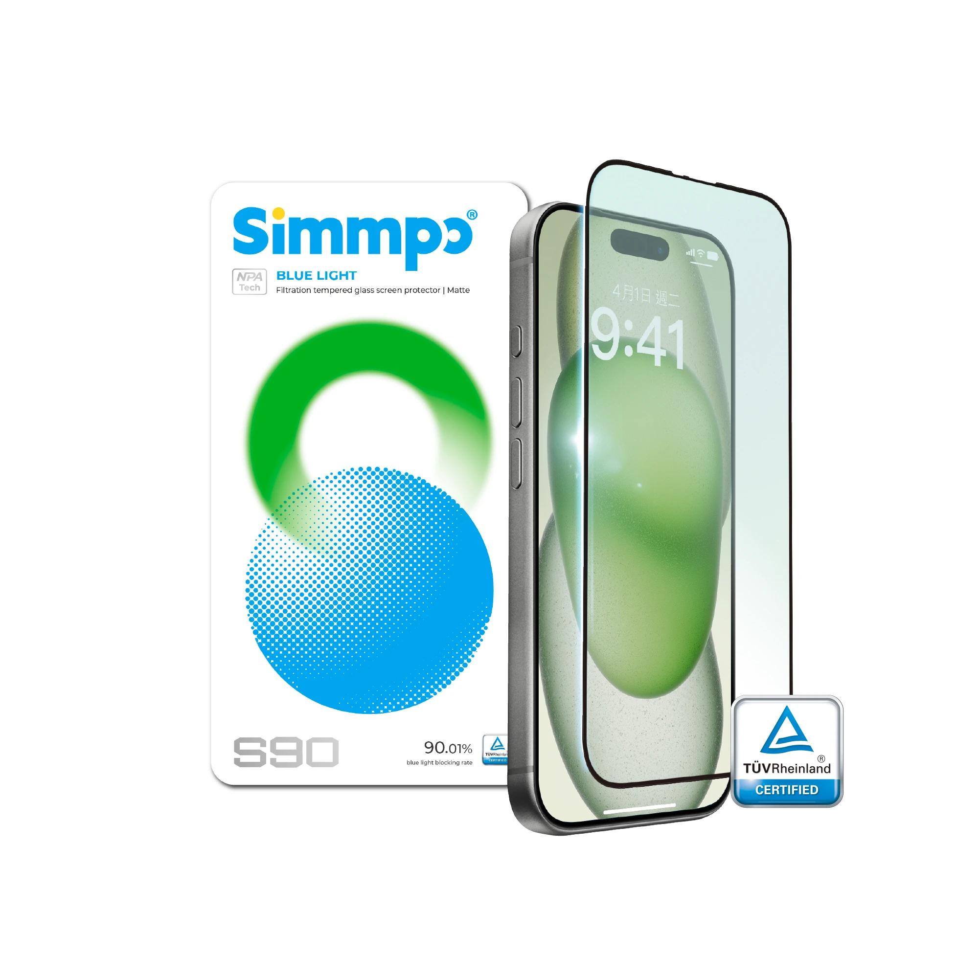 Simmpo S90 霧透抗藍光護眼保護貼