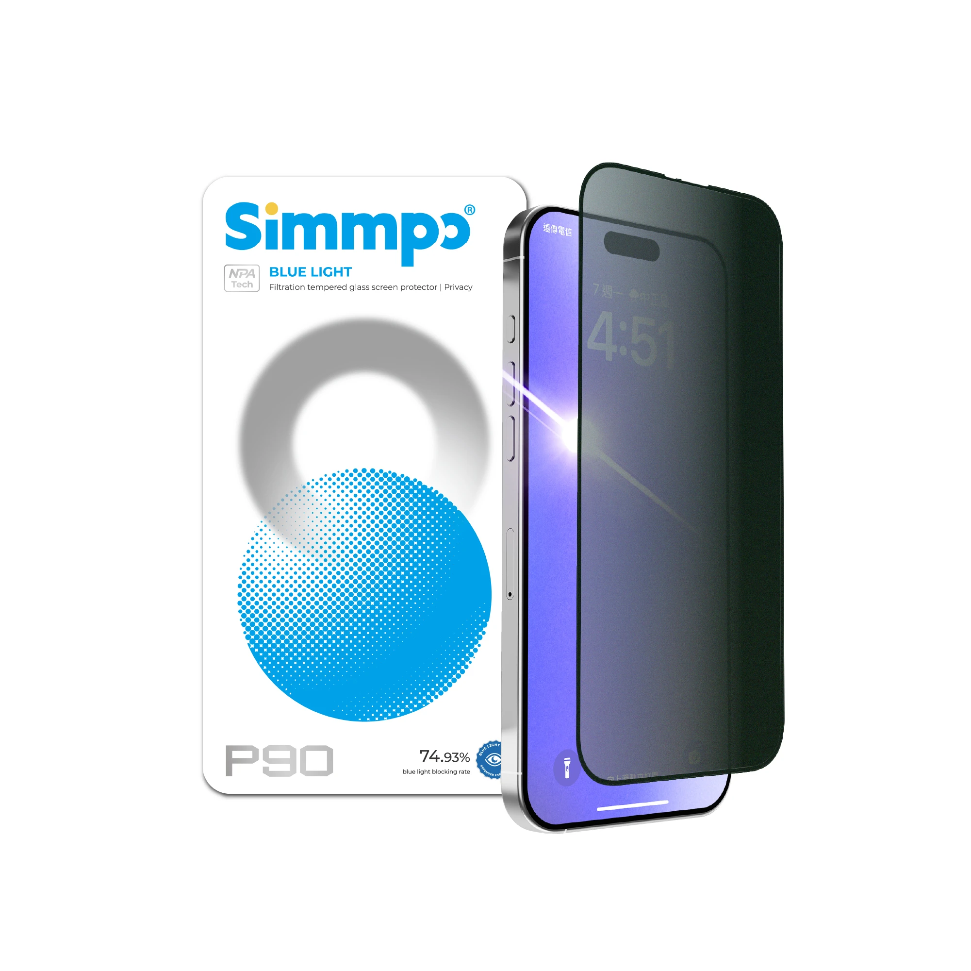 Simmpo P90 防窺抗藍光舒視保護貼