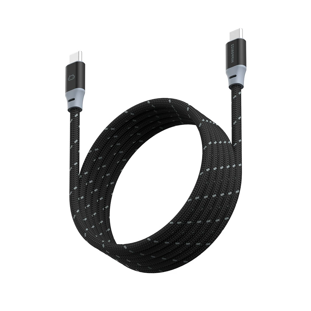 【河馬引力】CAVO 1.5M USB-C to USB-C 雙色充電傳輸編織磁吸捲線 240W｜Hipporizz