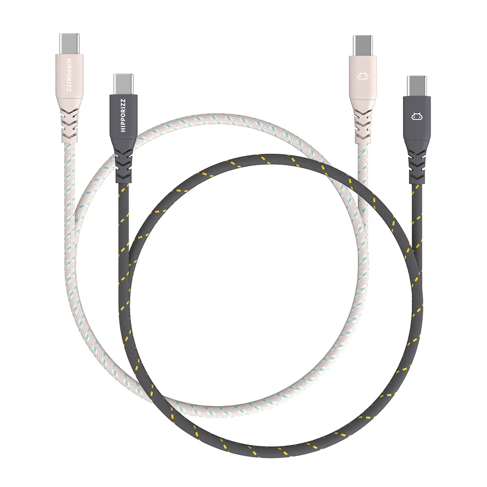 【河馬引力】CAVO 1.5M USB-C to USB-C 雙色充電傳輸編織線 60W｜Hipporizz