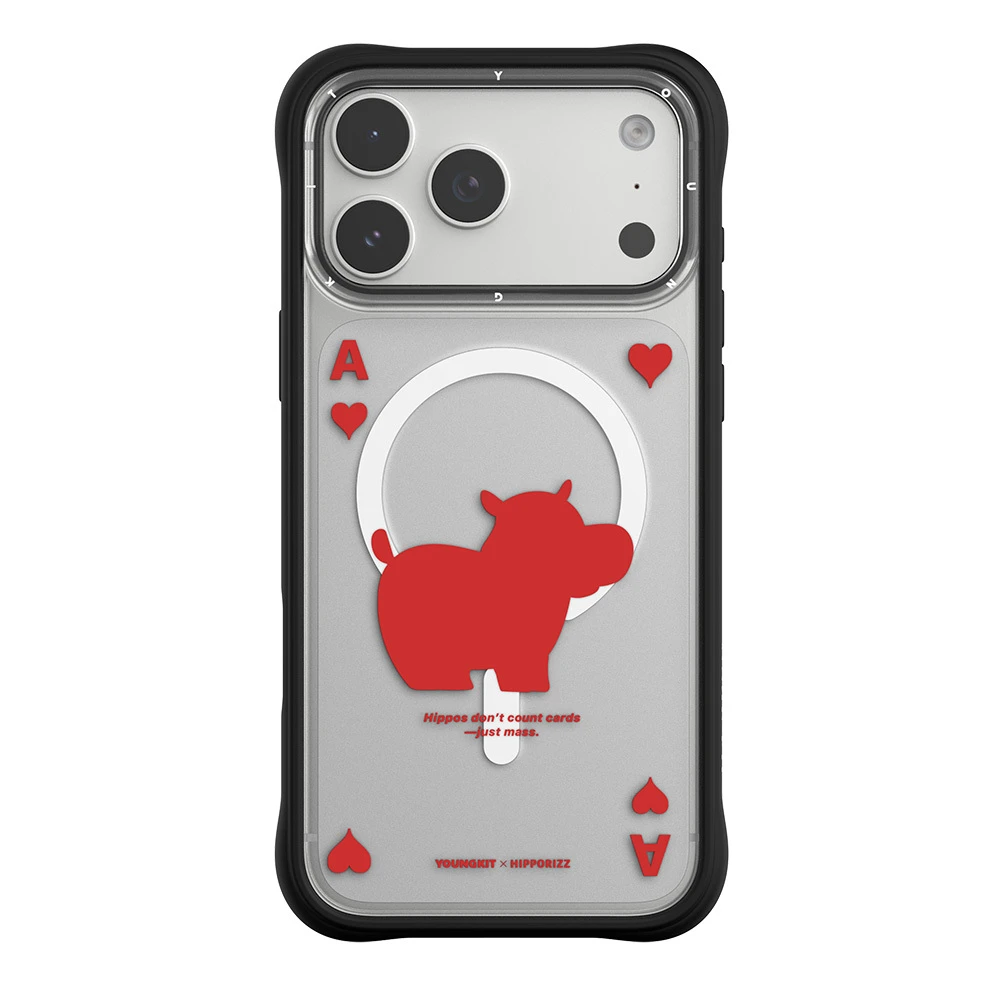 【河馬引力】河馬紅心A｜Youngkit Swapit 矽膠磁吸保護殼 iPhone 17 Pro 系列
