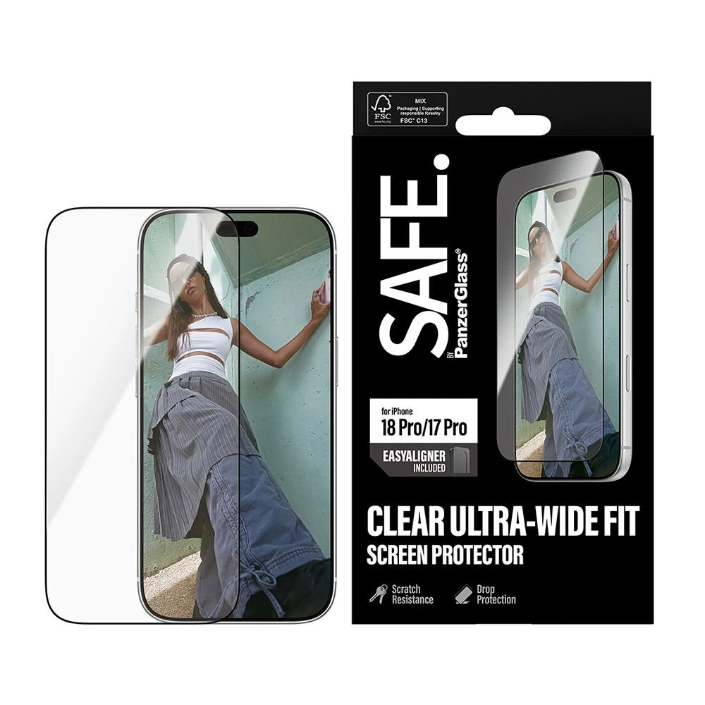 PanzerGlass iPhone 18 Pro SAFE 耐衝擊高透玻璃保護貼