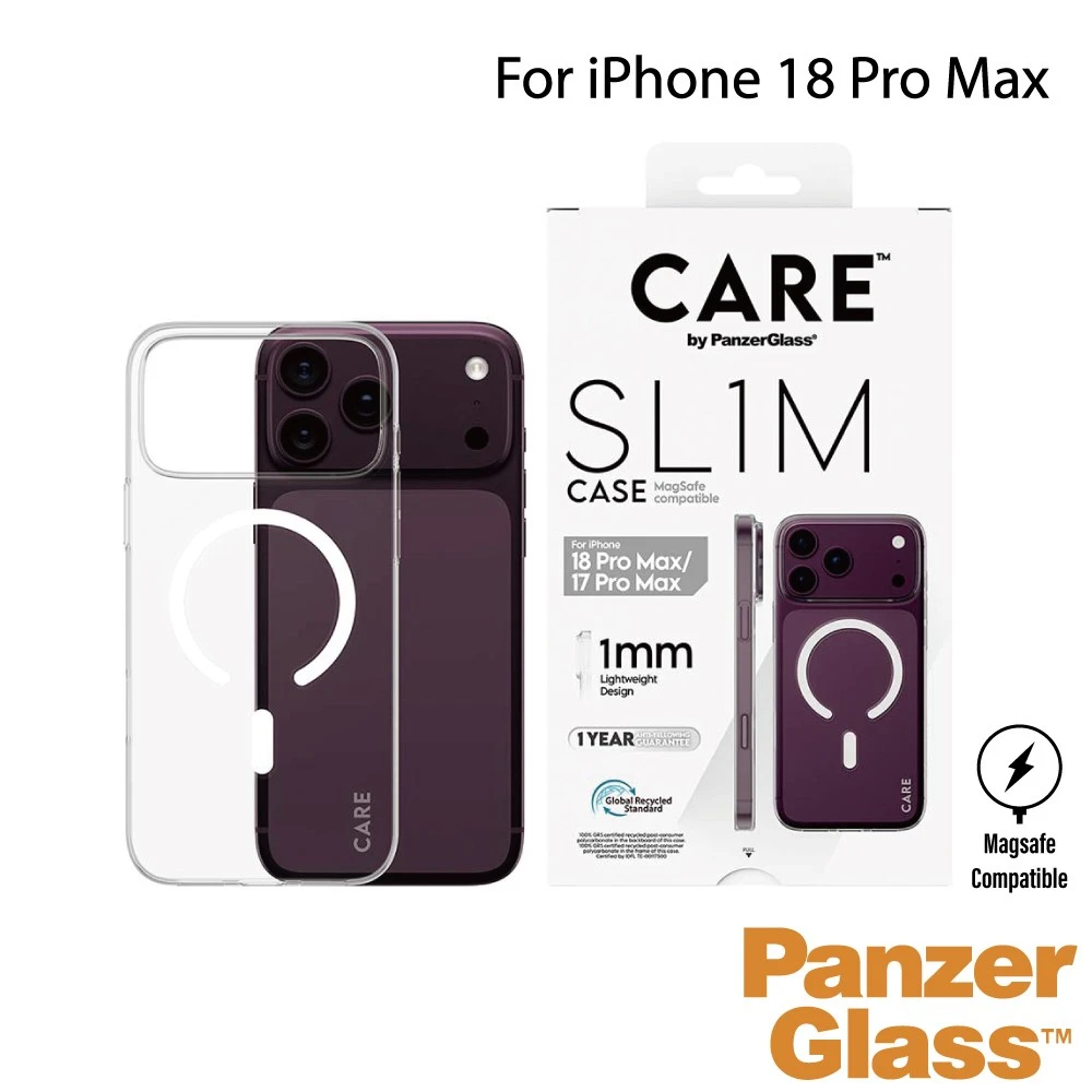 PanzerGlass iPhone 18 Pro Max SL1M 耐衝擊磁吸輕薄漾透殼 - 透白