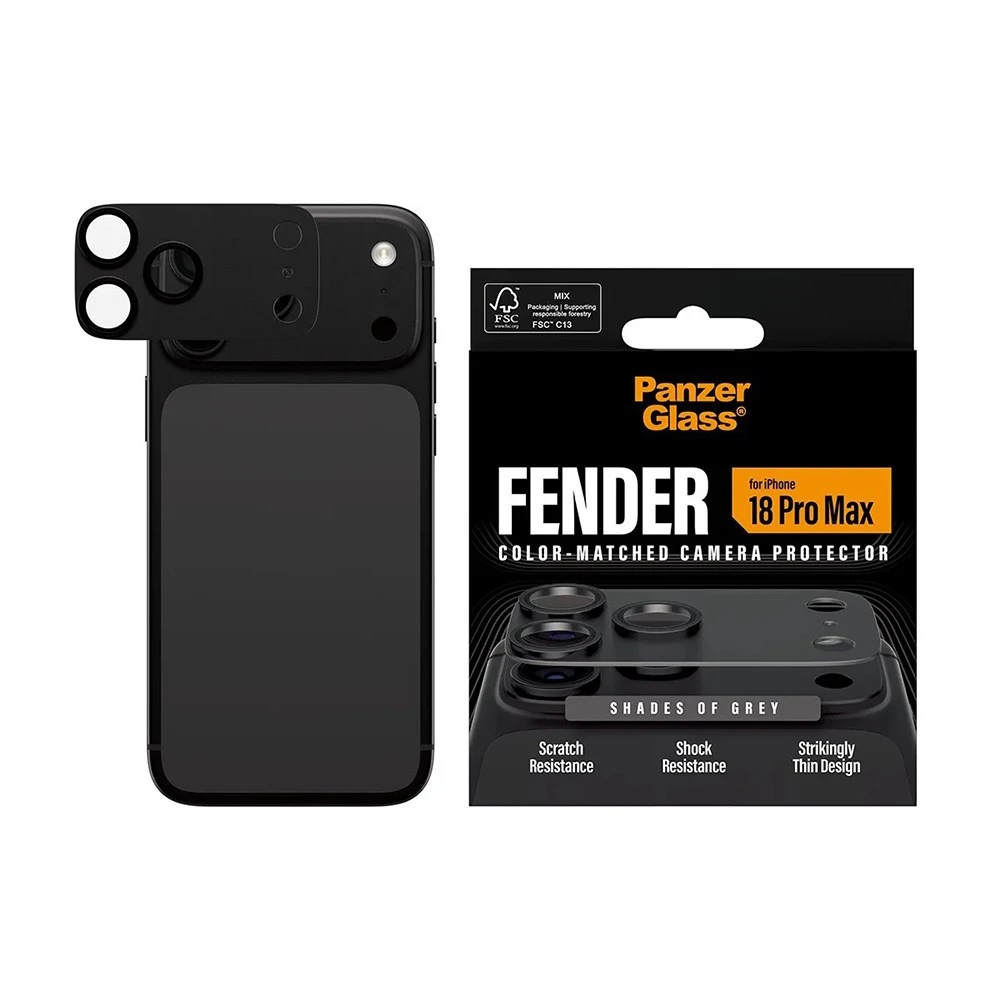 PanzerGlass iPhone 18 Pro Max FENDER〔深灰〕耐衝擊金屬玻璃鋼化鏡頭貼