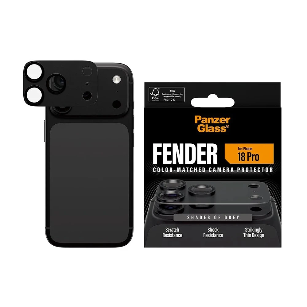 PanzerGlass iPhone 18 Pro FENDER〔深灰〕耐衝擊金屬玻璃鋼化鏡頭貼