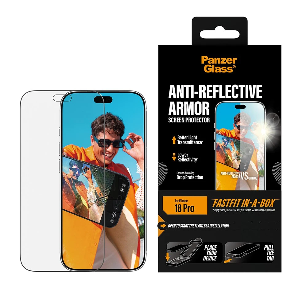 PanzerGlass iPhone 18 Pro 耐衝擊亮度提升抗反射玻璃保護貼