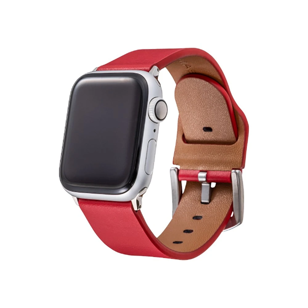 GRAMAS Apple Watch 44/45/46/49mm 義大利真皮錶帶-紅