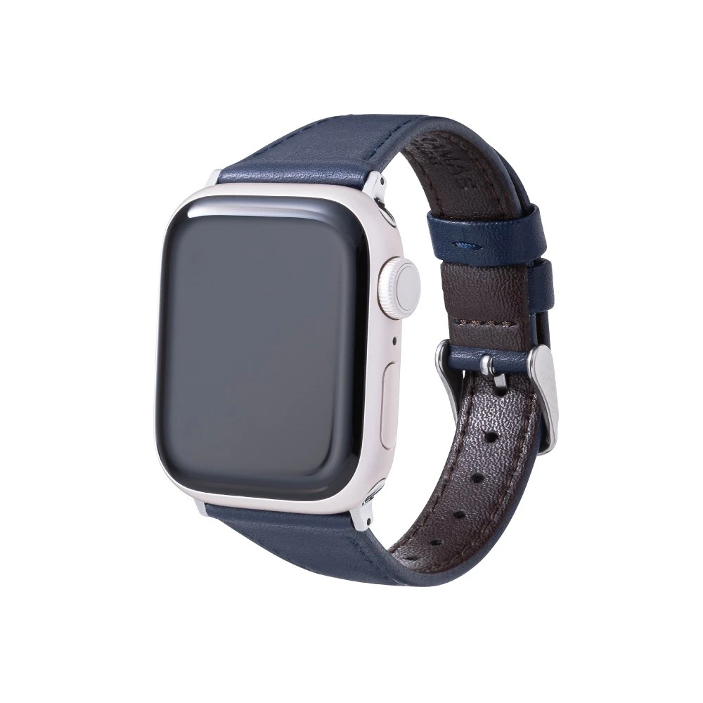 GRAMAS Apple Watch 38/40/41/42mm 莫蘭迪仕女真皮錶帶-藍