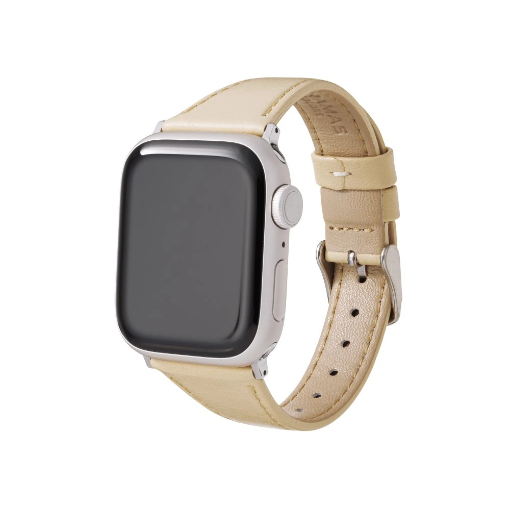 GRAMAS Apple Watch 38/40/41/42mm 莫蘭迪仕女真皮錶帶-象牙白
