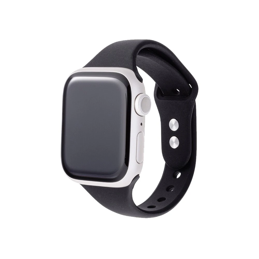 Gramas Apple Watch 44/45/46/49mm 矽膠雙扣錶帶-黑色