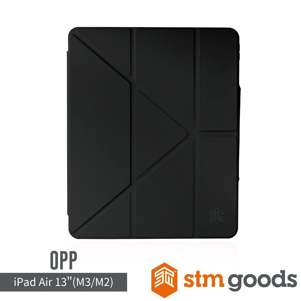 STM iPad Air M4/M3/M2 13" Opp 專用多角度折疊防摔保護殼-黑