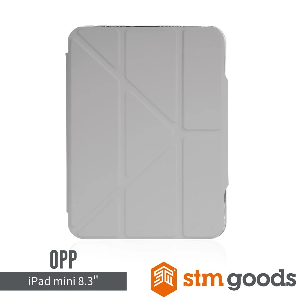 STM iPad mini A17 Pro/第6代 8.3" Opp 專用多角度折疊防摔保護殼-灰