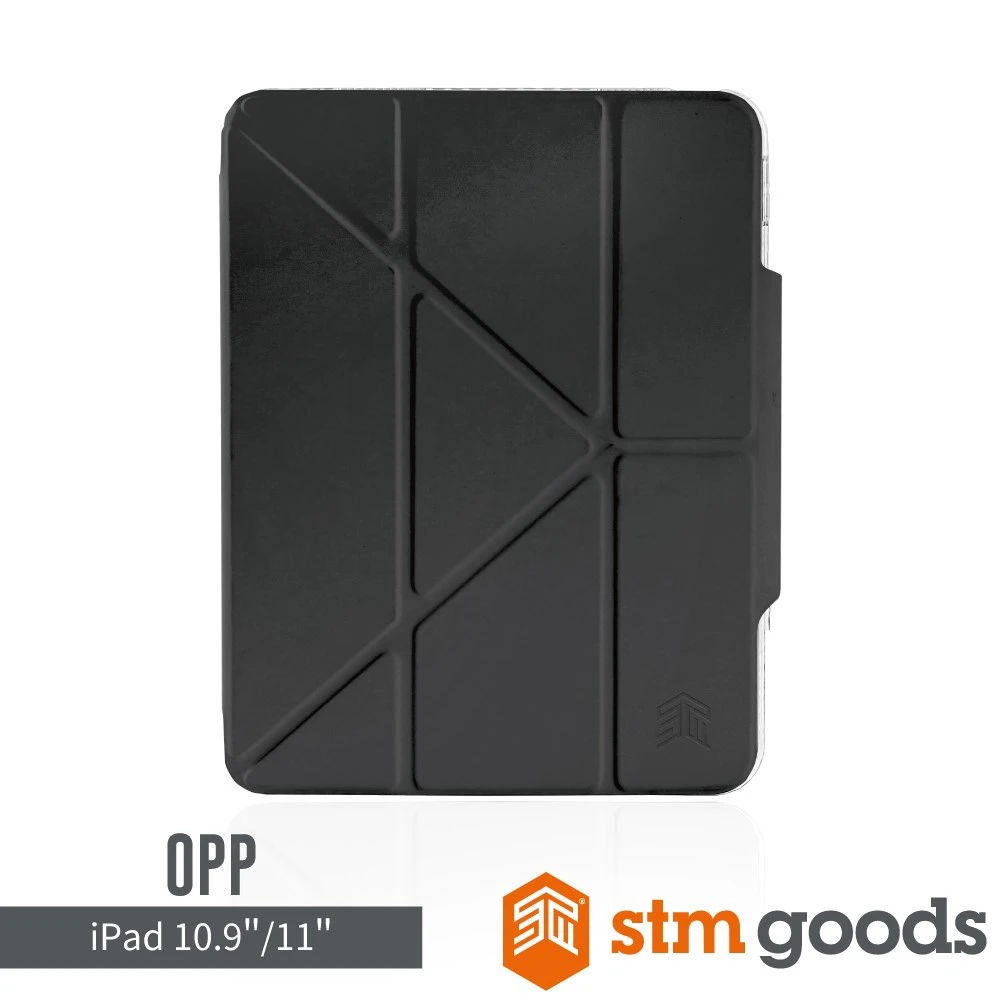STM iPad A16/第10代 11" Opp 專用多角度折疊防摔保護殼-黑
