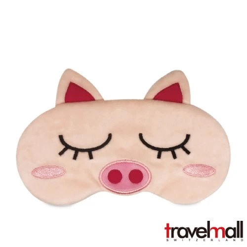 Travelmall 動物系列 舒適 旅行 眼罩-小豬