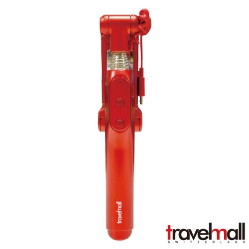 Travelmall 藍芽自拍棒+三段補光燈-紅色
