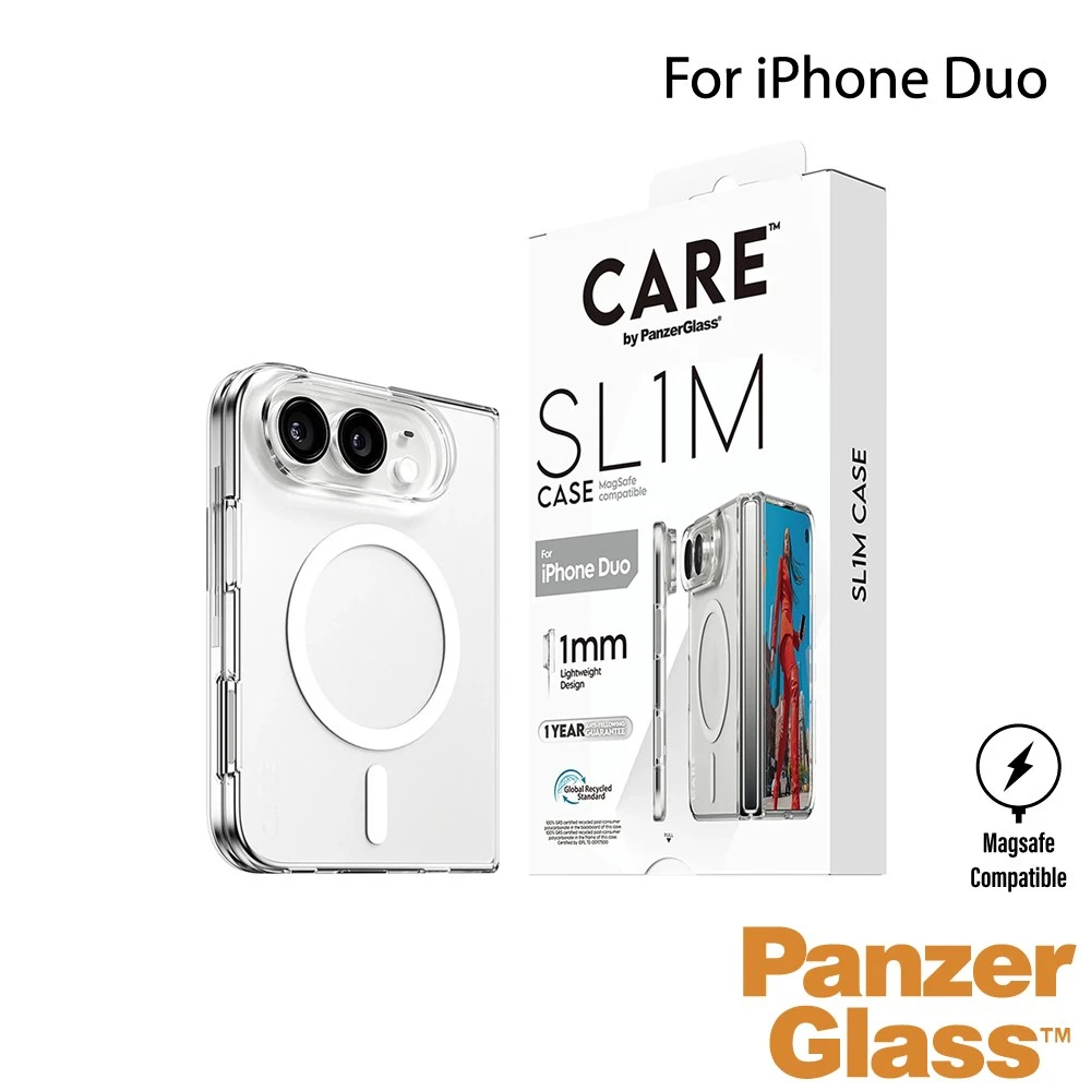 iPhone Duo 全機守護大禮包｜PanzerGlass SL1M 防摔殼＋外螢幕保護貼＋FENDER 鏡頭貼
