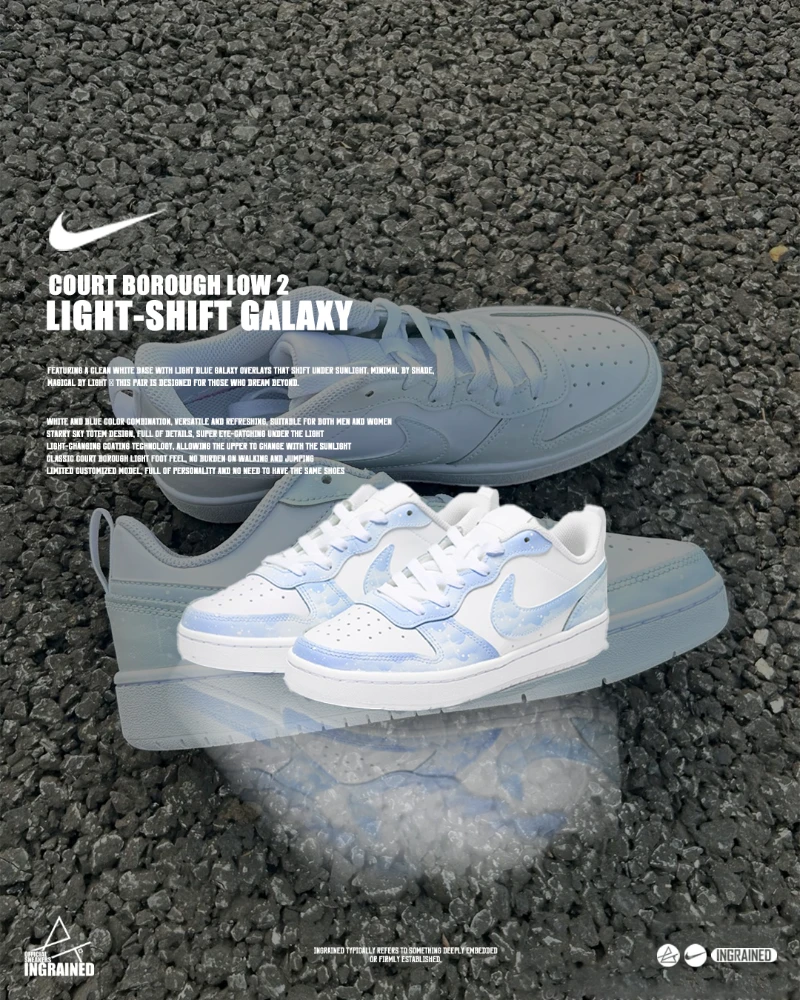 Nike Court Borough Low 2 ABLOODING 訂製款 ｜光變星空
