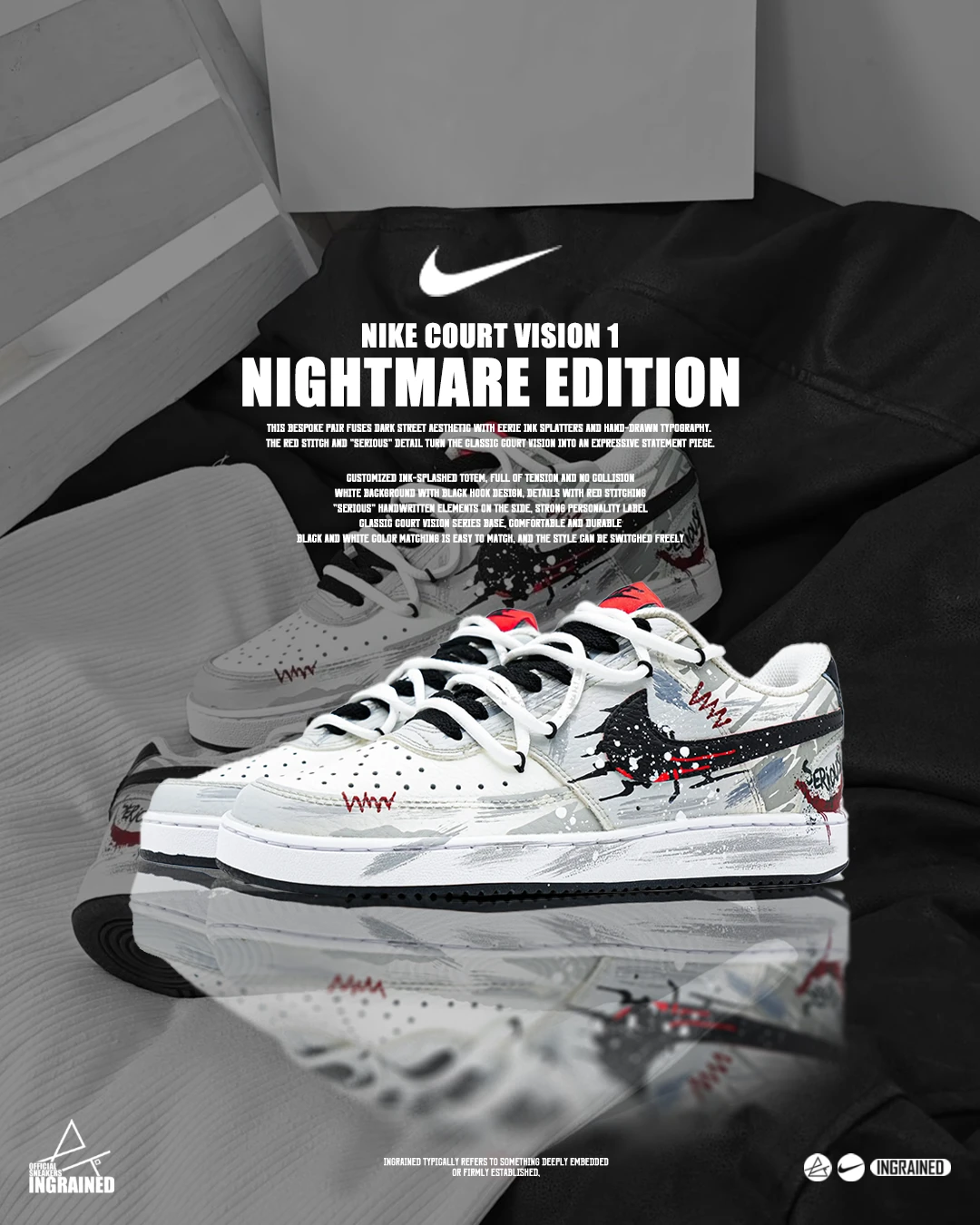 Nike Court Vision 1 訂製款｜驚悚夢魘 Nightmare Edition