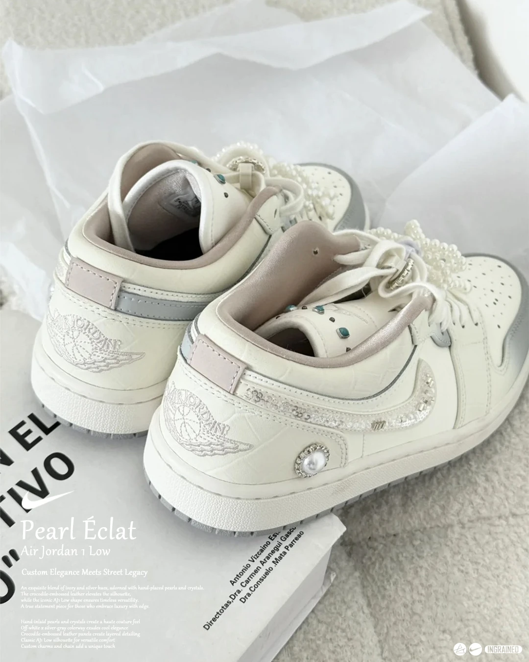 Air Jordan 1 Low "Pearl Éclat" 訂製款 ｜珍珠璀璨