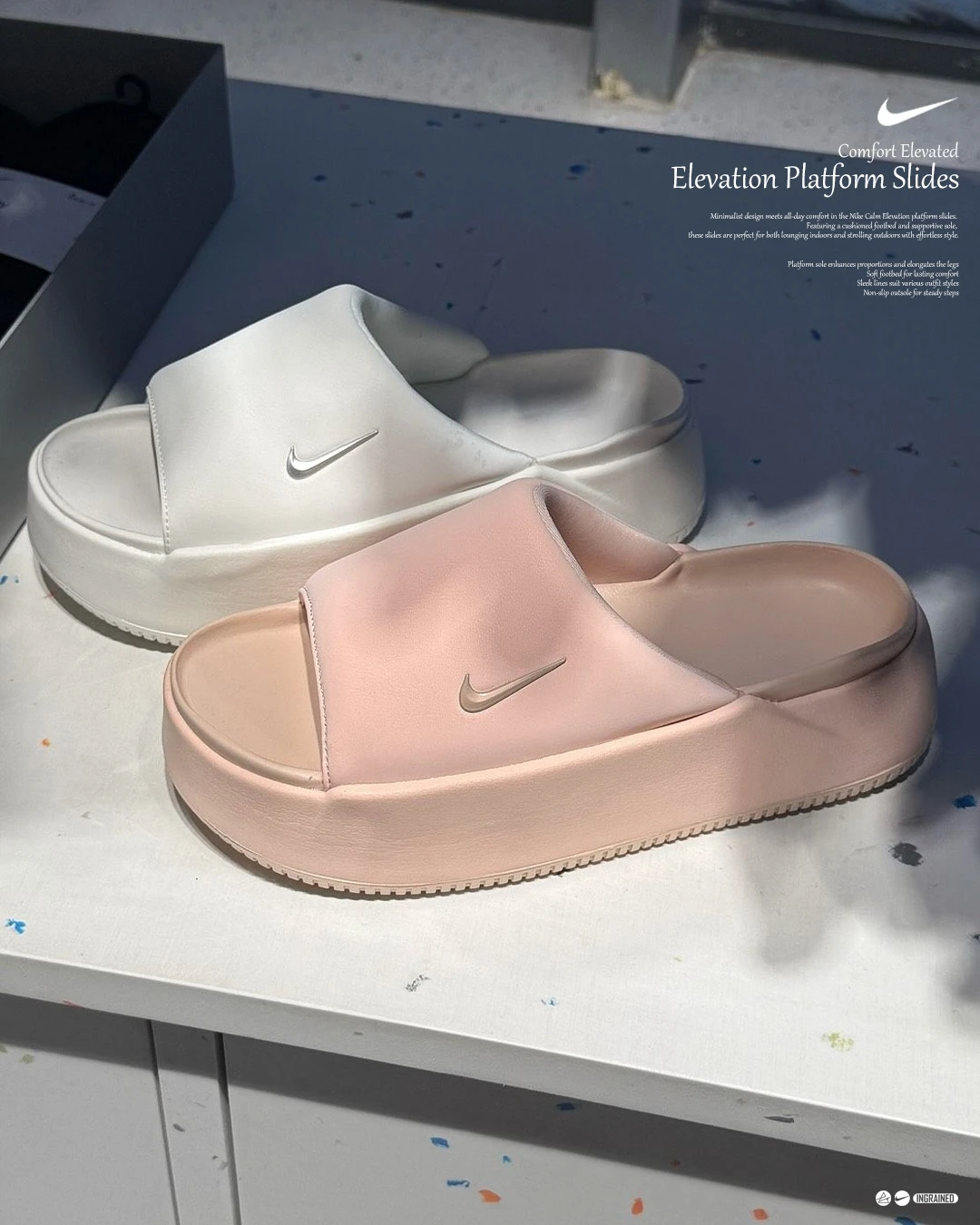 Nike W Calm Elevation 厚底拖鞋 - 舒適升級．步步輕盈
