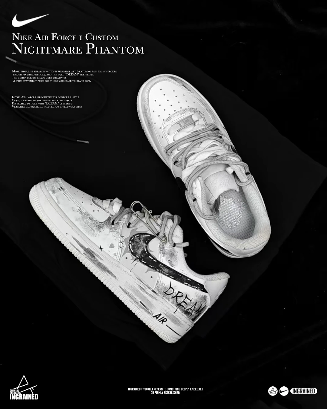 🌙 Nike Air Force 1 訂製款 ｜噩夢鬼影