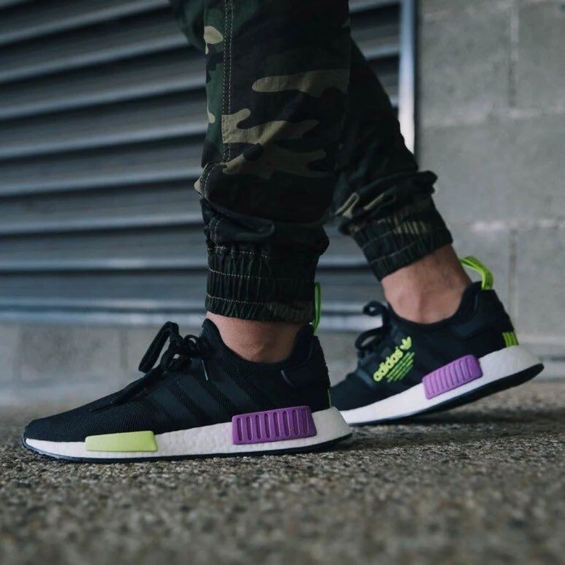 INGRAINED｜Adidas NMD R1 Boost 黑 紫 綠色 襪套 休閒鞋 慢跑鞋 D96627