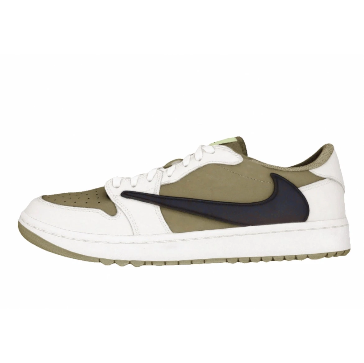 INGRAINED｜Travis Scott x Air Jordan 1 Low Golf "Neutral Olive" 白墨綠 倒勾 低筒鞋 FZ3124-200