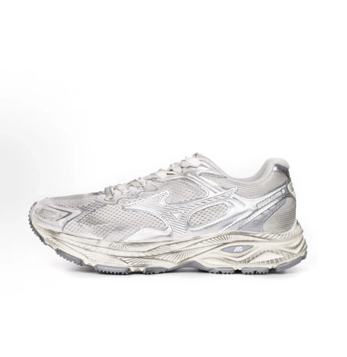 INGRAINED｜Mizuno Racer S 美津濃 做舊 復古 金屬灰銀 慢跑鞋 D1GH223518