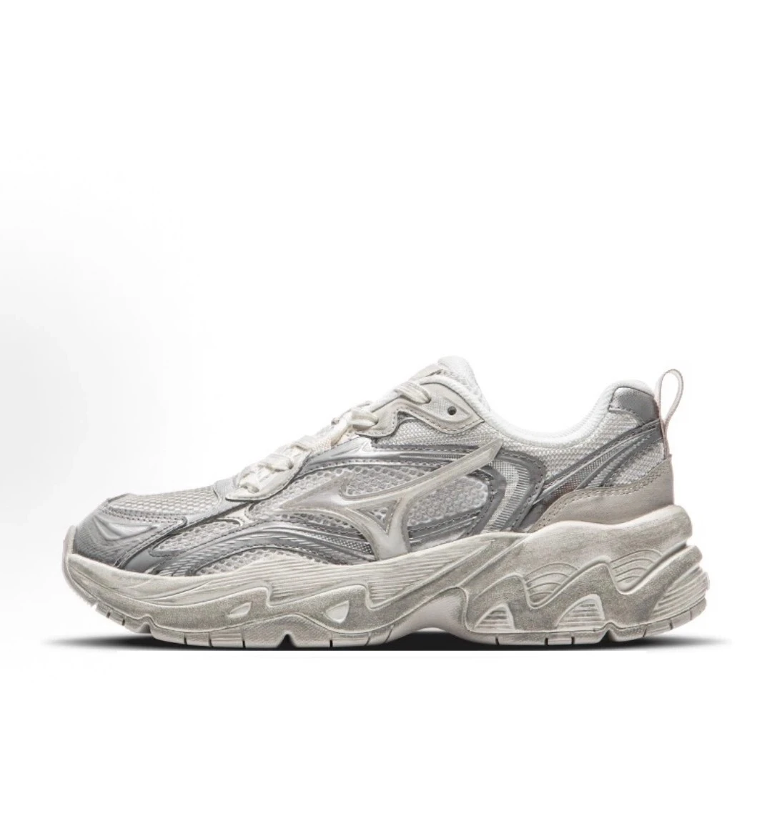 INGRAINED｜Mizuno Trainer 2K  美津濃 復古 做舊 白灰 銀灰 休閒鞋 慢跑鞋 老爹鞋 D1GH250403