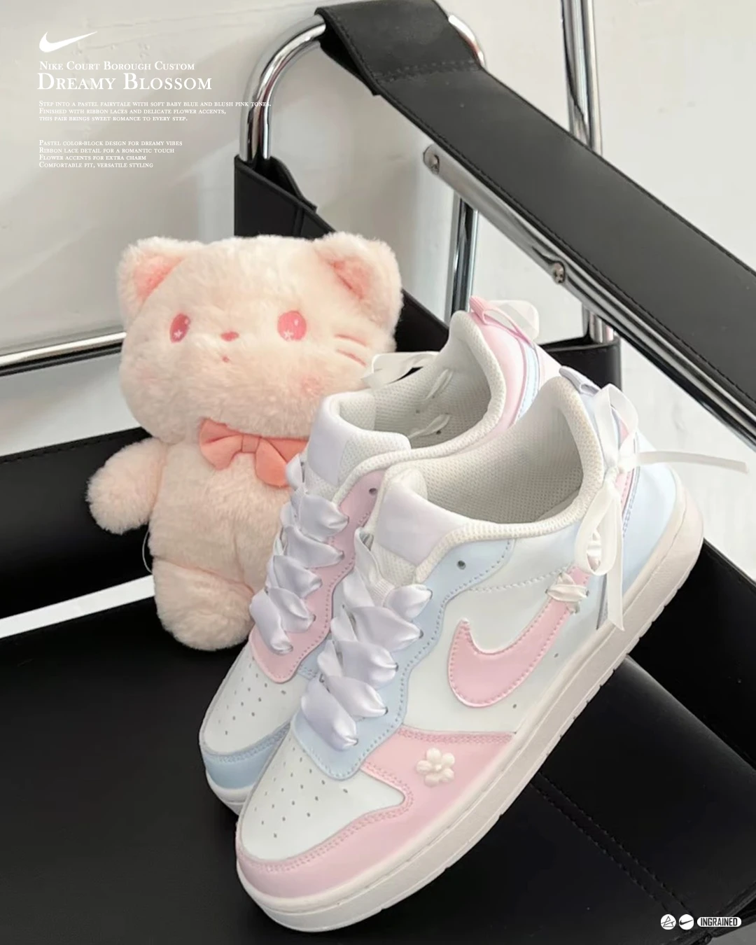 🌸 Nike Court Borough 訂製款｜摯愛夢裡花