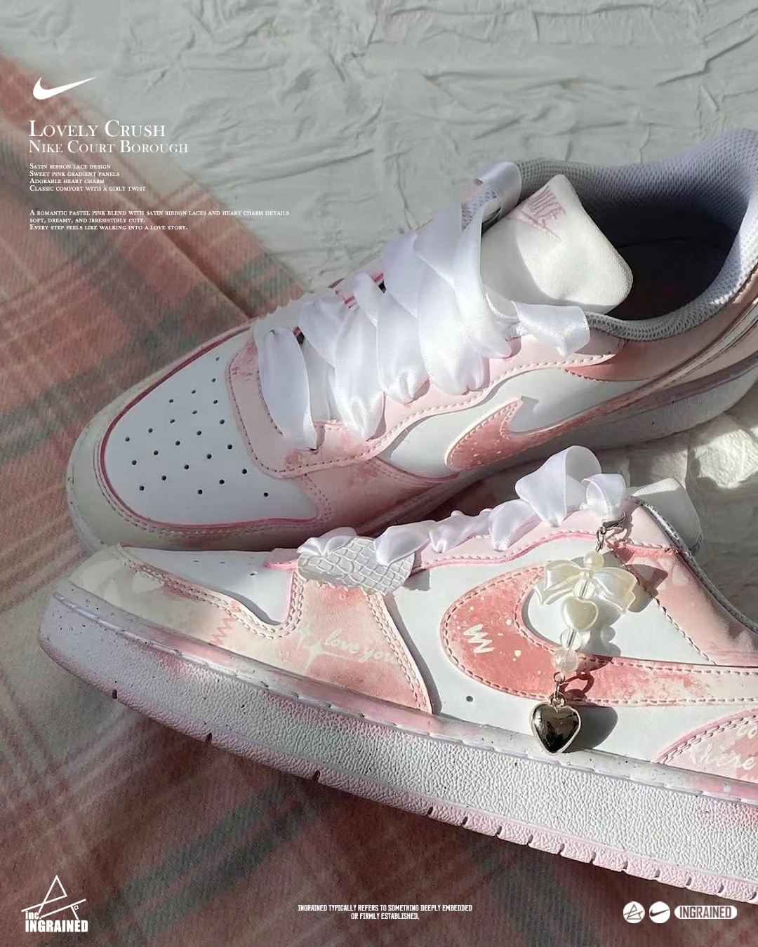 💗 Nike Court Borough 訂製款｜心動少女