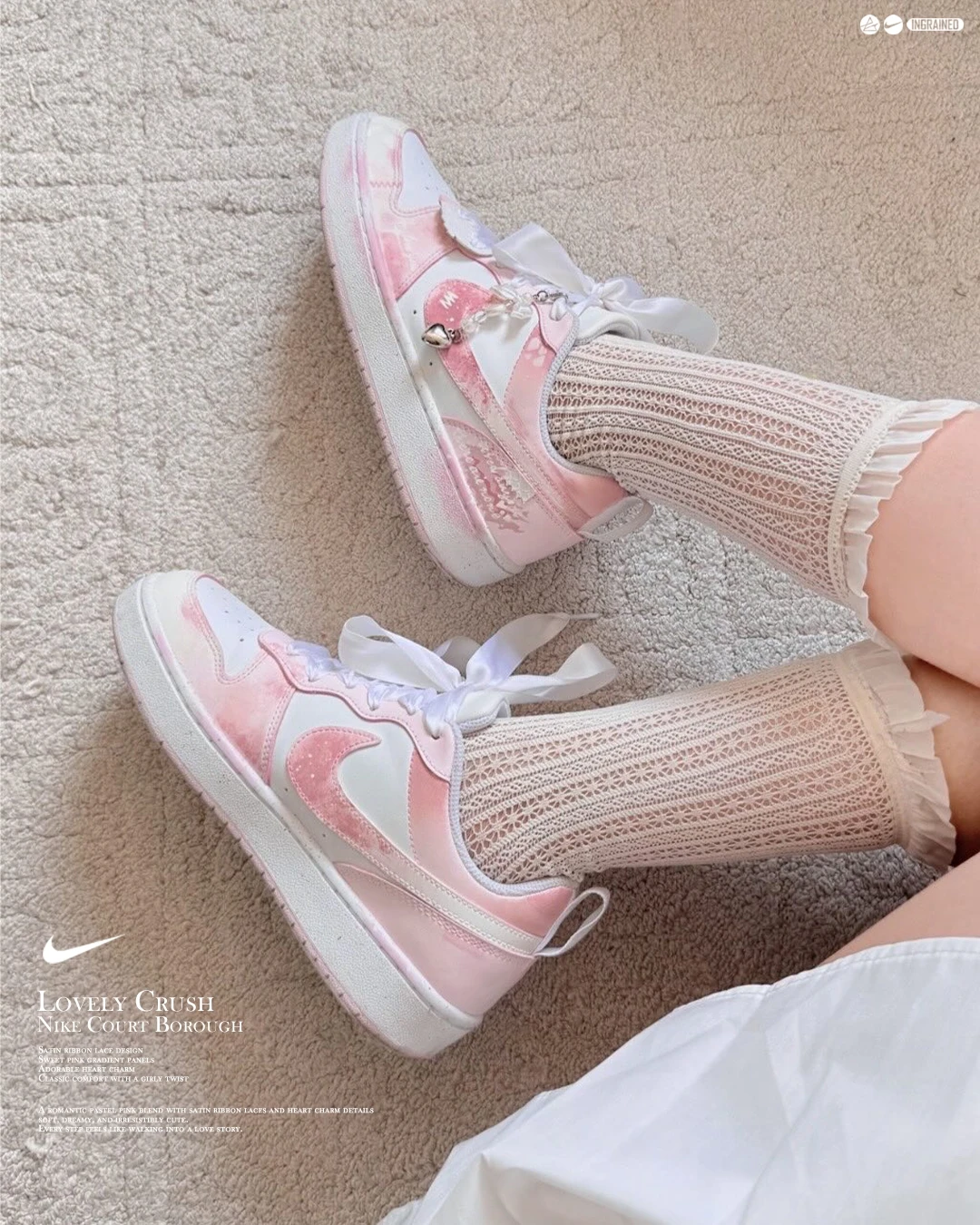 💗 Nike Court Borough 訂製款｜心動少女