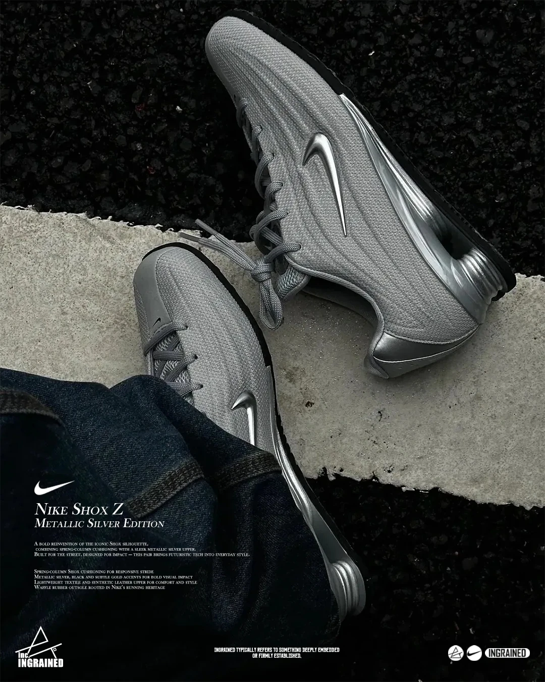 ⚙️ Nike Shox Z  HQ7540-001｜科技金屬銀灰進化款
