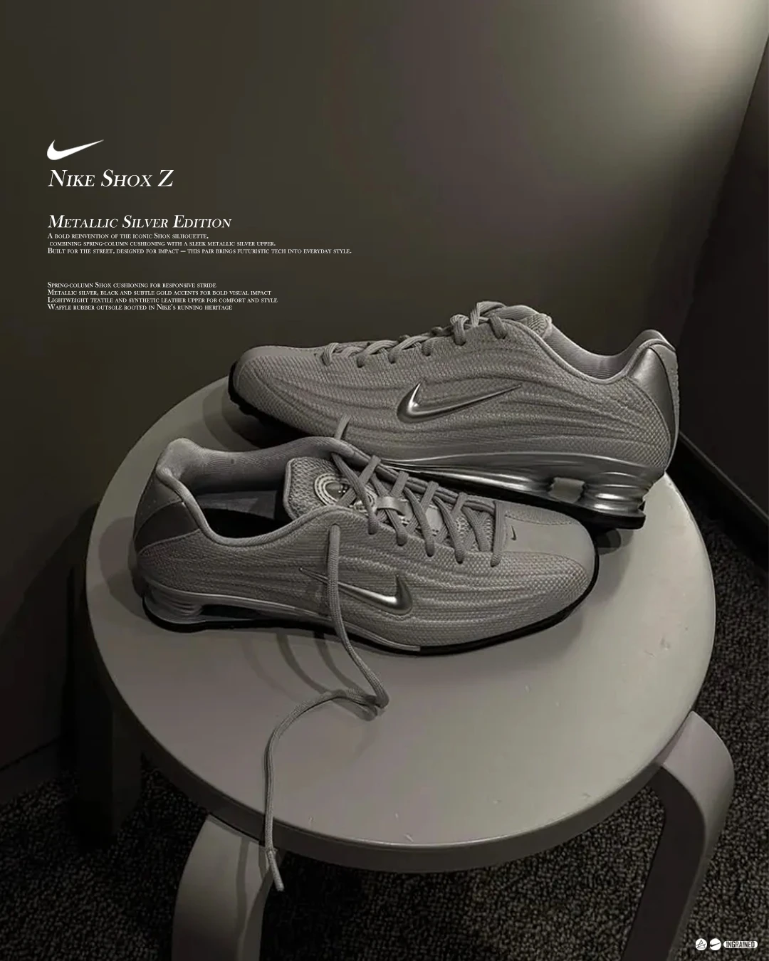 ⚙️ Nike Shox Z  HQ7540-001｜科技金屬銀灰進化款