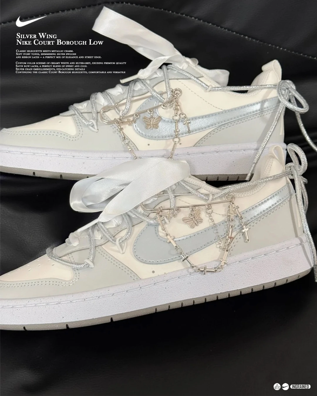 💫 Nike Court Borough Low 訂製款 ｜銀翼訂製款