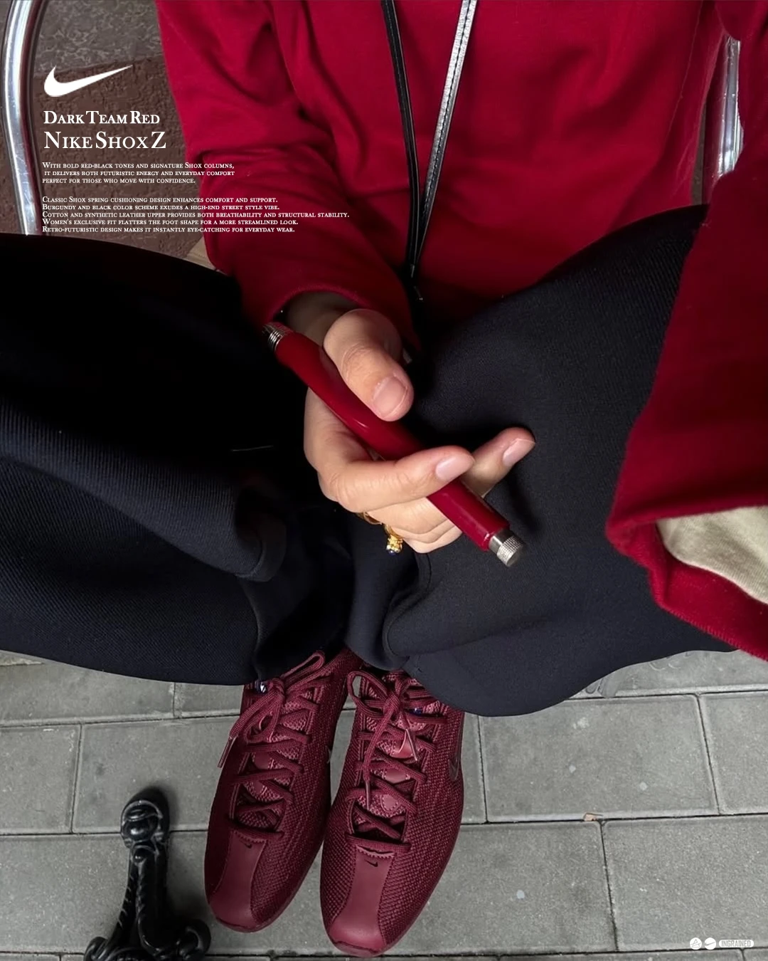 INGRAINED｜Nike Shox Z  Dark Team Red 復古未來 酒紅  HQ7540‑600