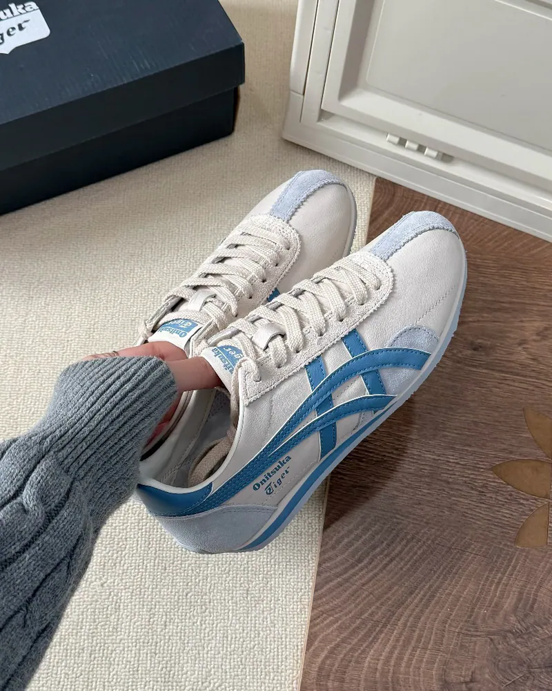 INGRAINED｜Onitsuka Tiger Runspark 鬼塚虎 奶油白藍 藍色 米白色 皮革 復古 慢跑鞋 德訓鞋 1183B480-250