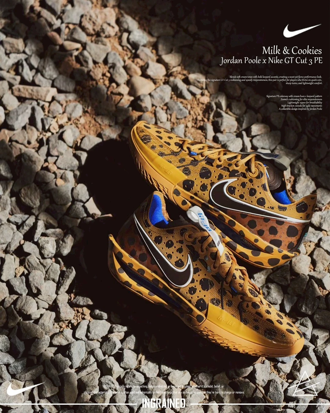 INGRAINED｜JORDAN POOLE X NIKE GT CUT 3 PE 'Milk & Cookies'牛奶餅乾 豹紋 氣墊 緩震 實戰鞋 · 實戰級緩震 IO6963-200