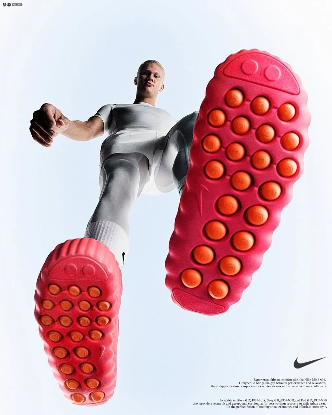 INGRAINED｜Nike Mind 001 男款 包頭拖鞋 穆勒拖 舒適貼合 訓練鞋 黑色 HQ4307-001 灰色 HQ4307-003 紅色 HQ4307-600