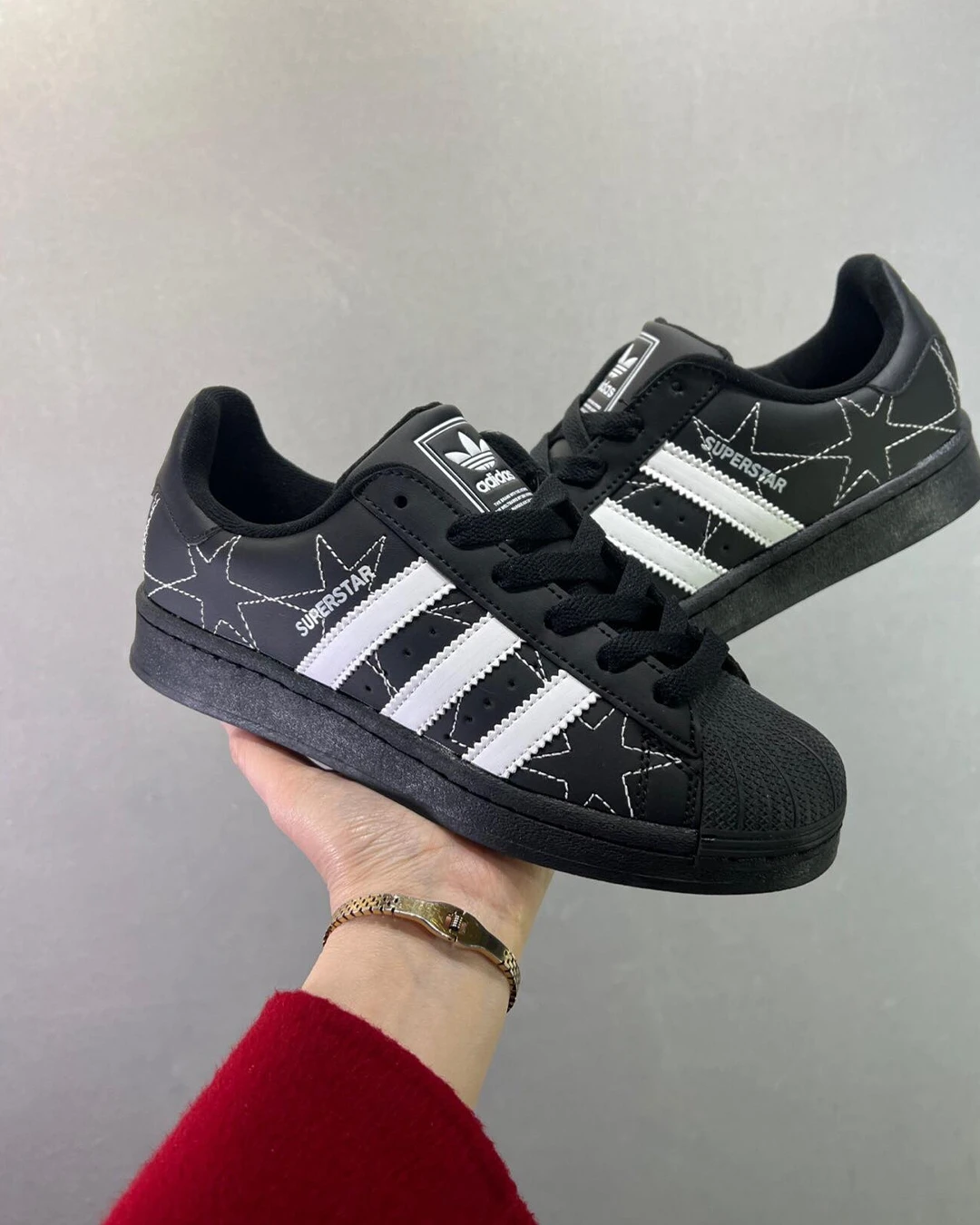 INGRAINED｜ADIDAS SUPERSTAR 2.0｜ 貝殼頭 愛迪達 三葉草 星星縫線 星形 黑白 車線 IH4124
