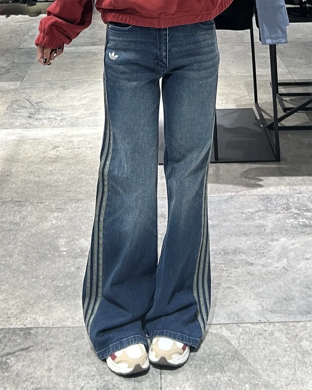 ADIDAS CRFT FLAIR PANT ｜新年CNY 丹寧 水洗喇叭褲 三線 修身 長褲 共2色 KT3173 KT3174