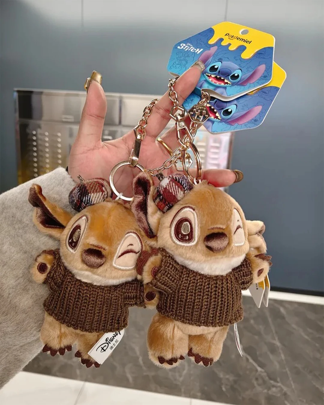 Disney Stitch ｜暖冬可可 炭灰 黑皮史迪奇 娃娃 玩偶 鑰匙圈 夜色迷藏