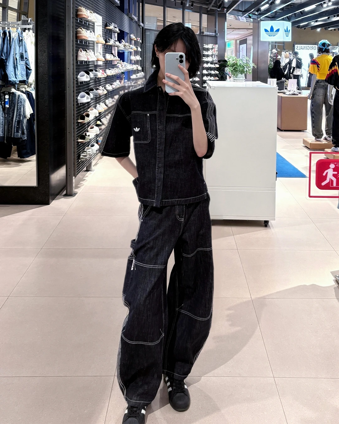 Adidas Originals｜丹寧 短袖 襯衫 寬鬆 工裝 牛仔褲 KG6448 KG6450